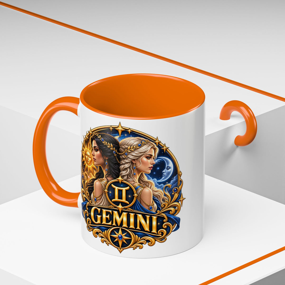 Gemini Zodiac Coffee Mug — Gemini Sign Astrology Accent Mug (11/15oz)
