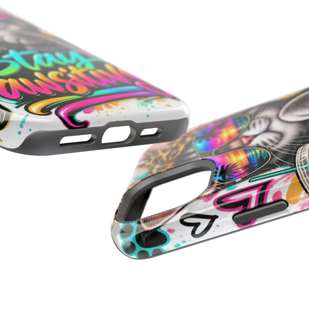 Phone Case — "Stay Pawsitive" Cat Impact-Resistant Case