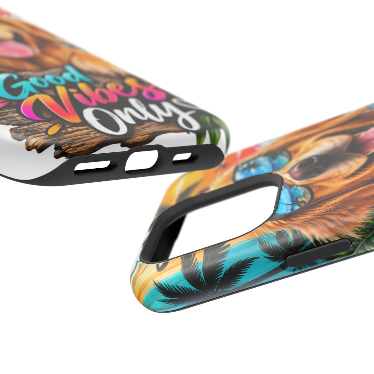 Phone Case — 'Good Vibes Only' Tropical Dog Impact-Resistant Case