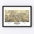 Vintage Map of Akron, Ohio 1882