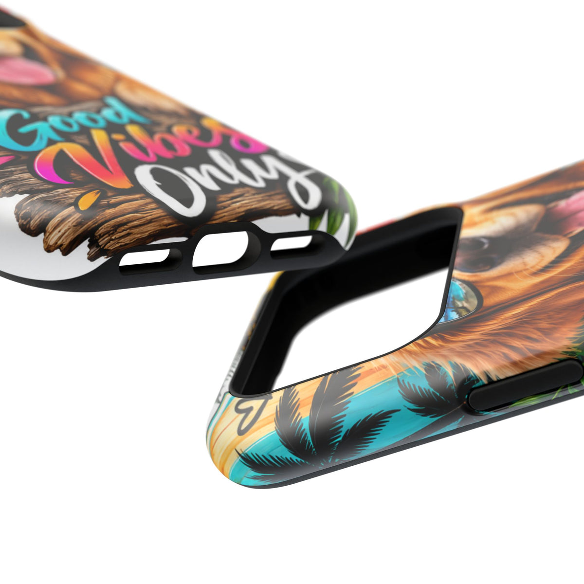 Phone Case — 'Good Vibes Only' Tropical Dog Impact-Resistant Case