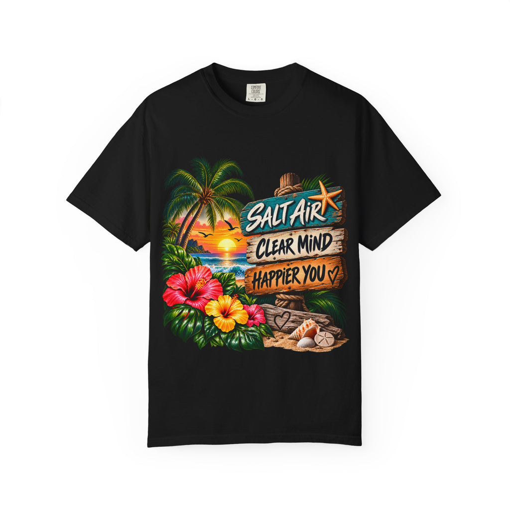 Salt Air, Clear Mind T-Shirt — Tropical Sunset Beach Graphic Tee