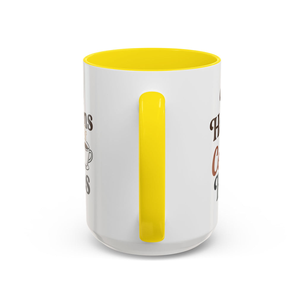 Coffee Mug — "Life Happens, Coffee Helps" Accent Ceramic Mug (11/15oz)