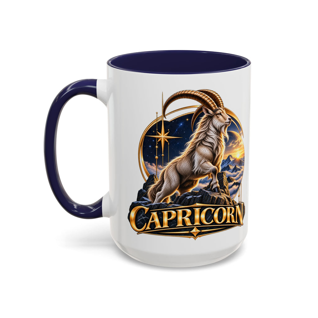 Capricorn Zodiac Coffee Mug — Astrological Goat Accent Mug (11/15oz)