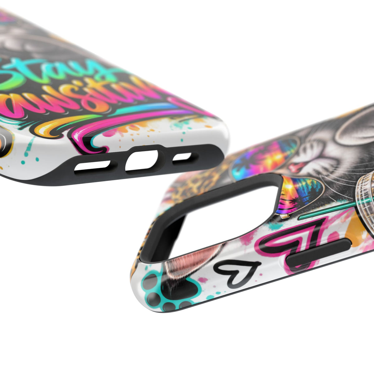 Phone Case — "Stay Pawsitive" Cat Impact-Resistant Case