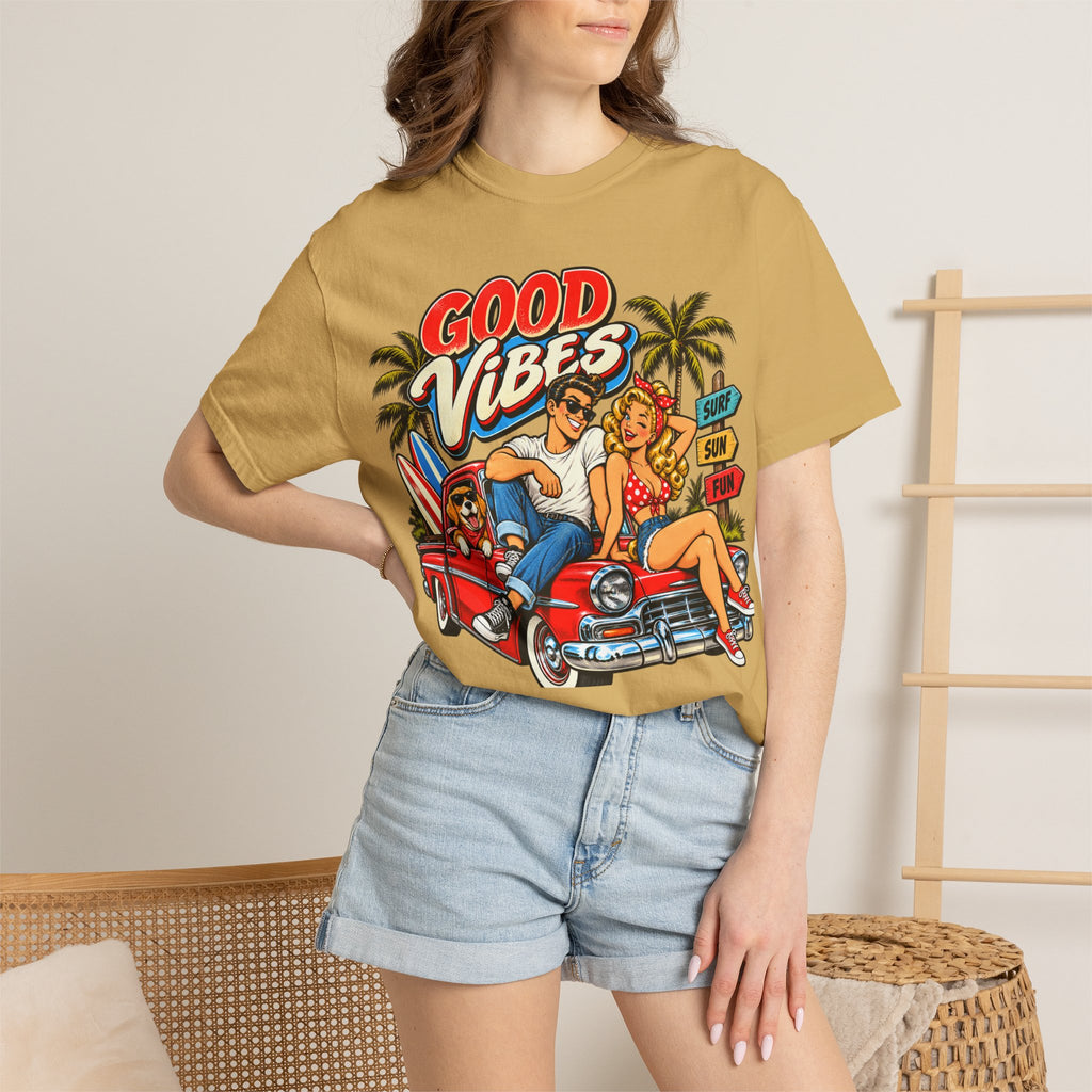 Good Vibes Retro Beach T-Shirt
