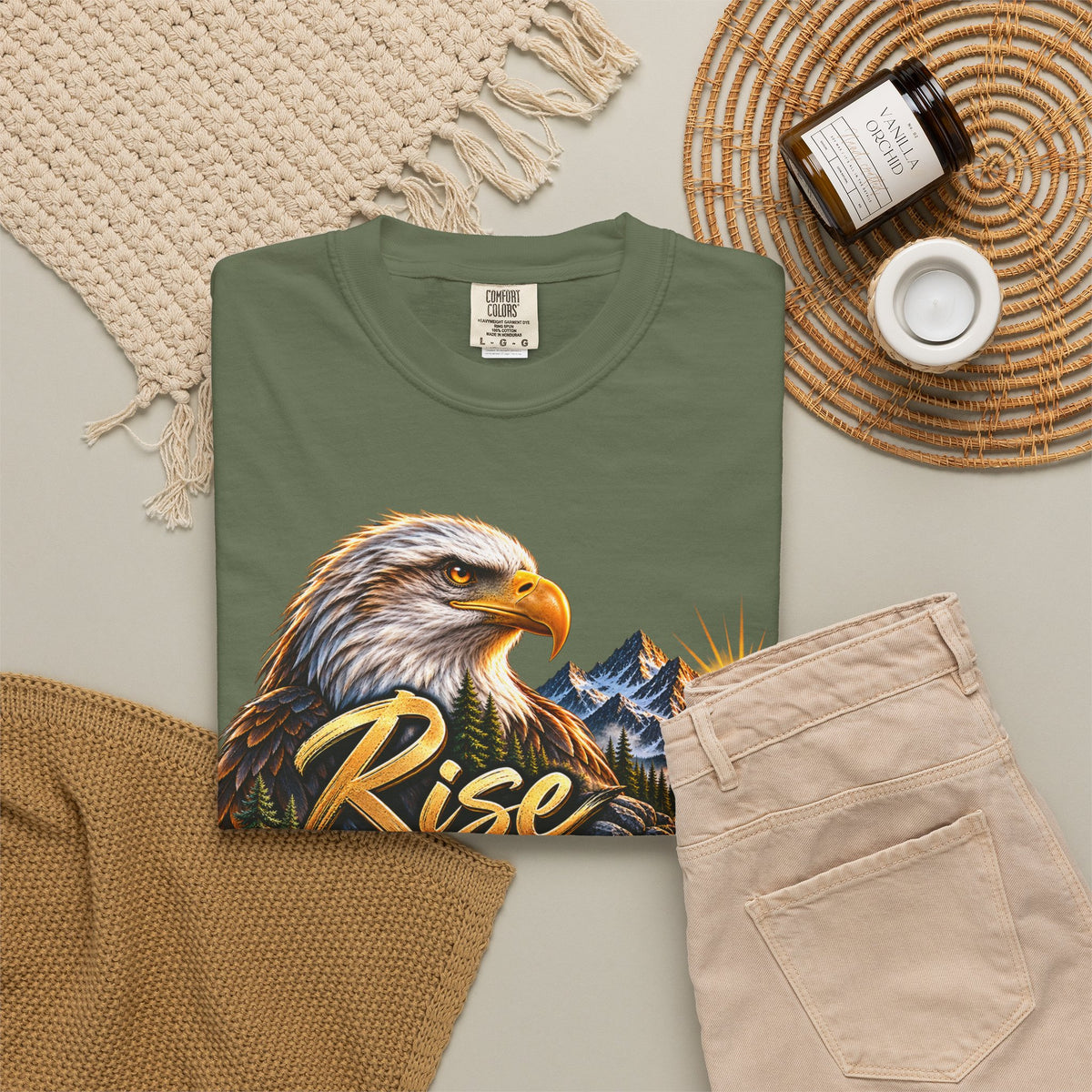 Rise Stronger Every Day Eagle T-Shirt — Motivational Nature Graphic Tee