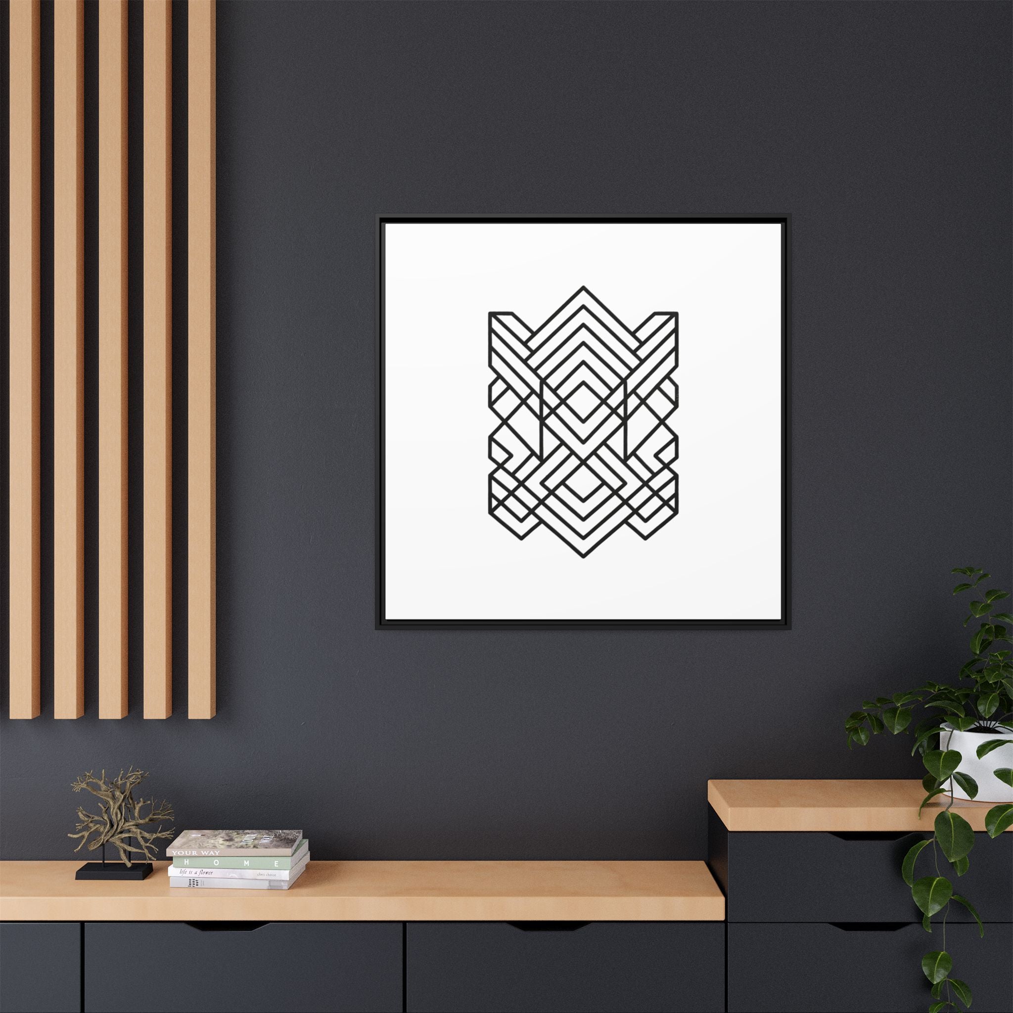 Framed Geometric Art Canvas