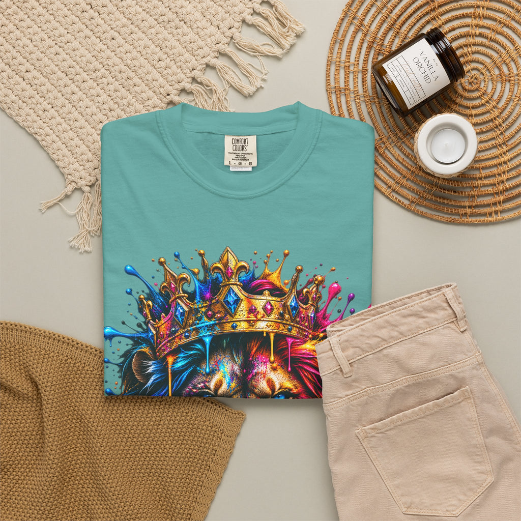 Color Splash Lion Tee — Regal Crown Graphic T-Shirt