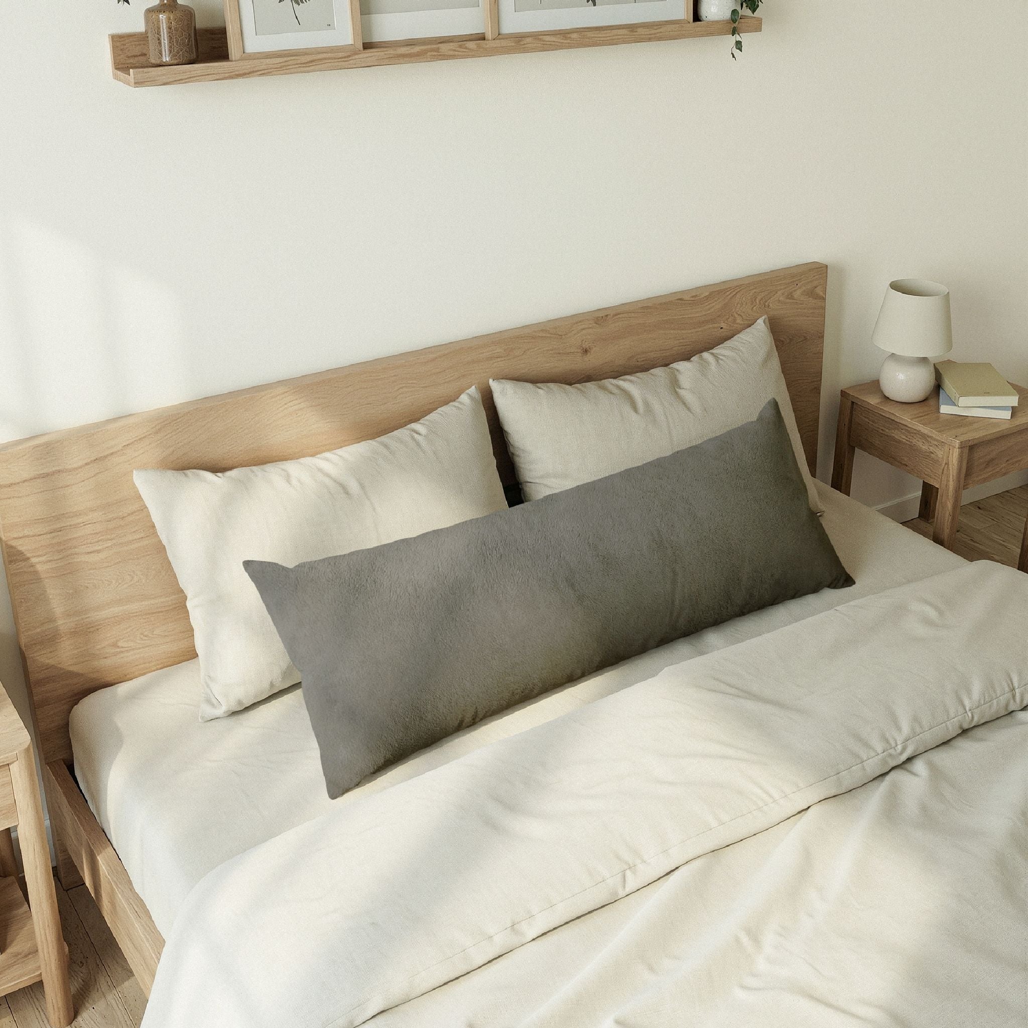 Charcoal Gray Body Pillow — Long Support Cushion for Sleep & Side-Sleepers