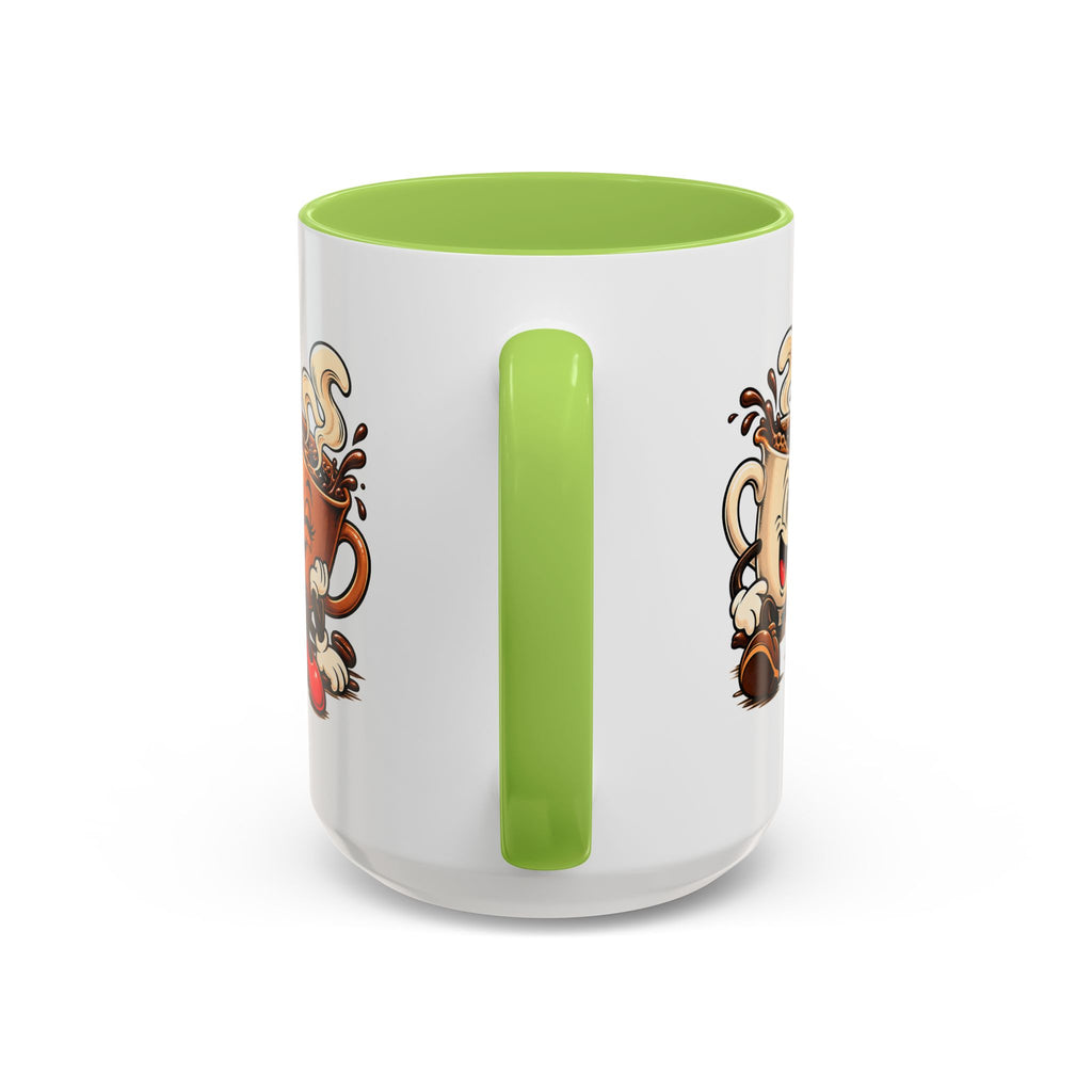 Coffee Cartoon Mug — Cute Dancing Coffee Cups Accent Mug