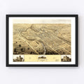 Vintage Map of Elyria, Ohio 1868