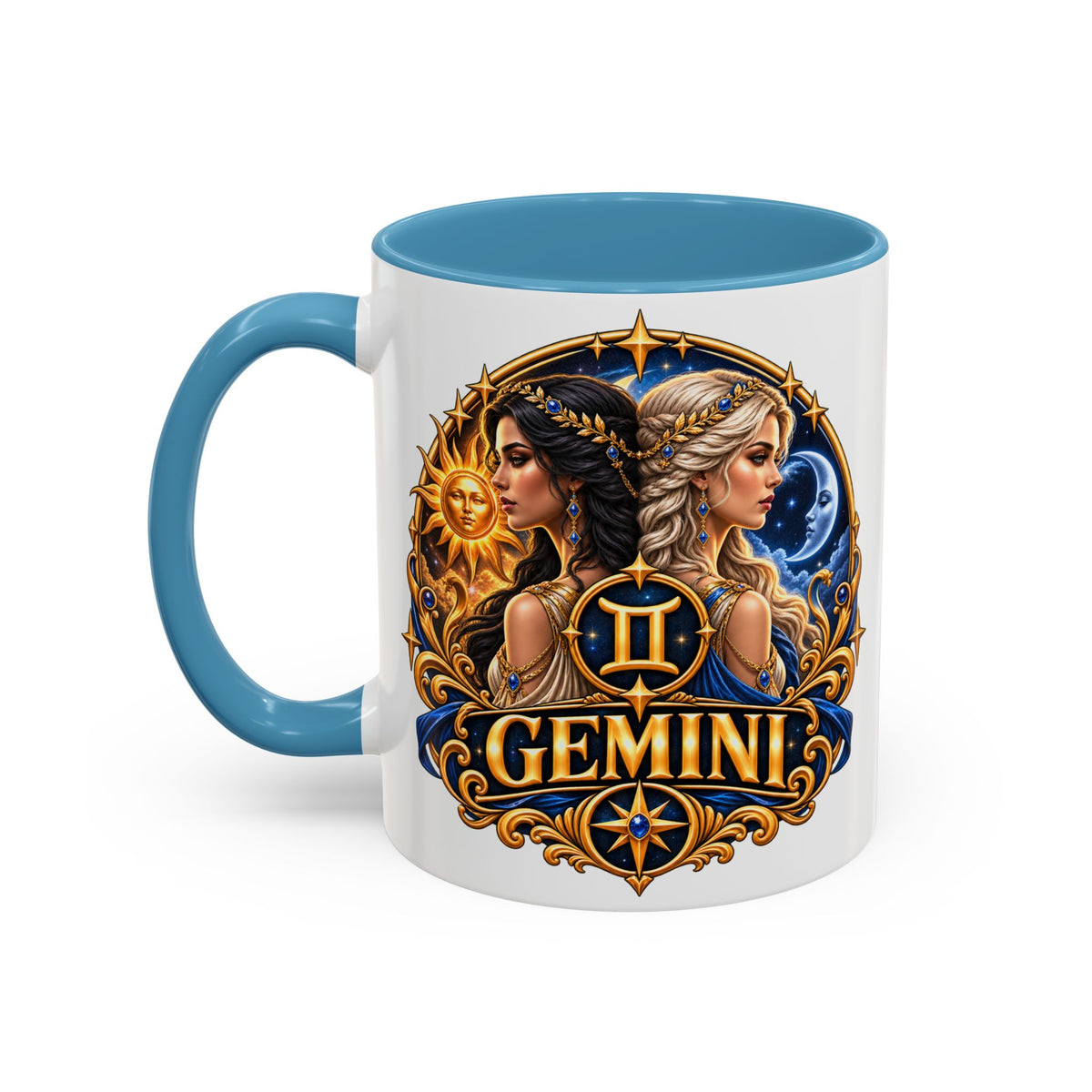 Gemini Zodiac Coffee Mug — Gemini Sign Astrology Accent Mug (11/15oz)