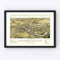 Vintage Map of Garrettsville, Ohio 1883