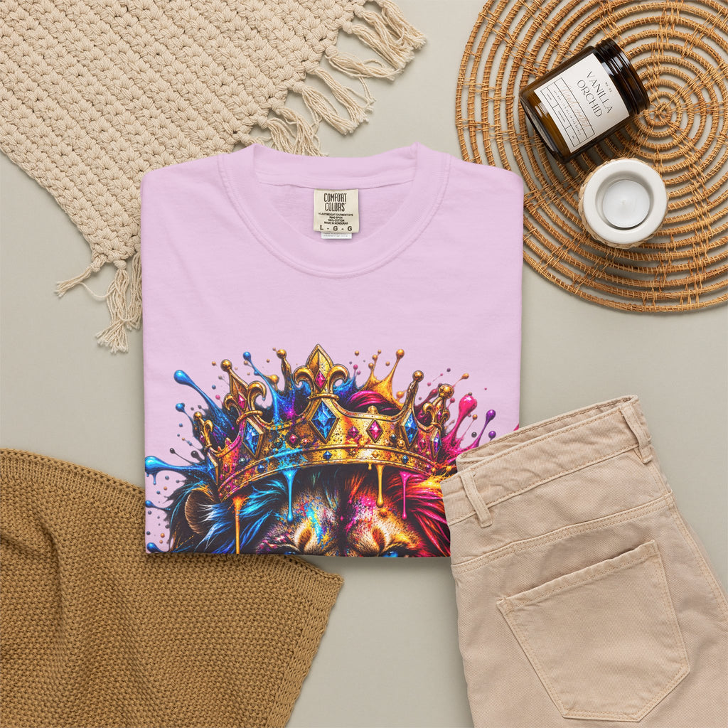 Color Splash Lion Tee — Regal Crown Graphic T-Shirt