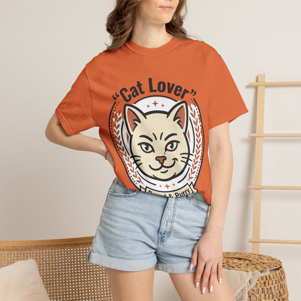Cat Lover T-Shirt — "Proud & Purry" Retro Cat Graphic Tee