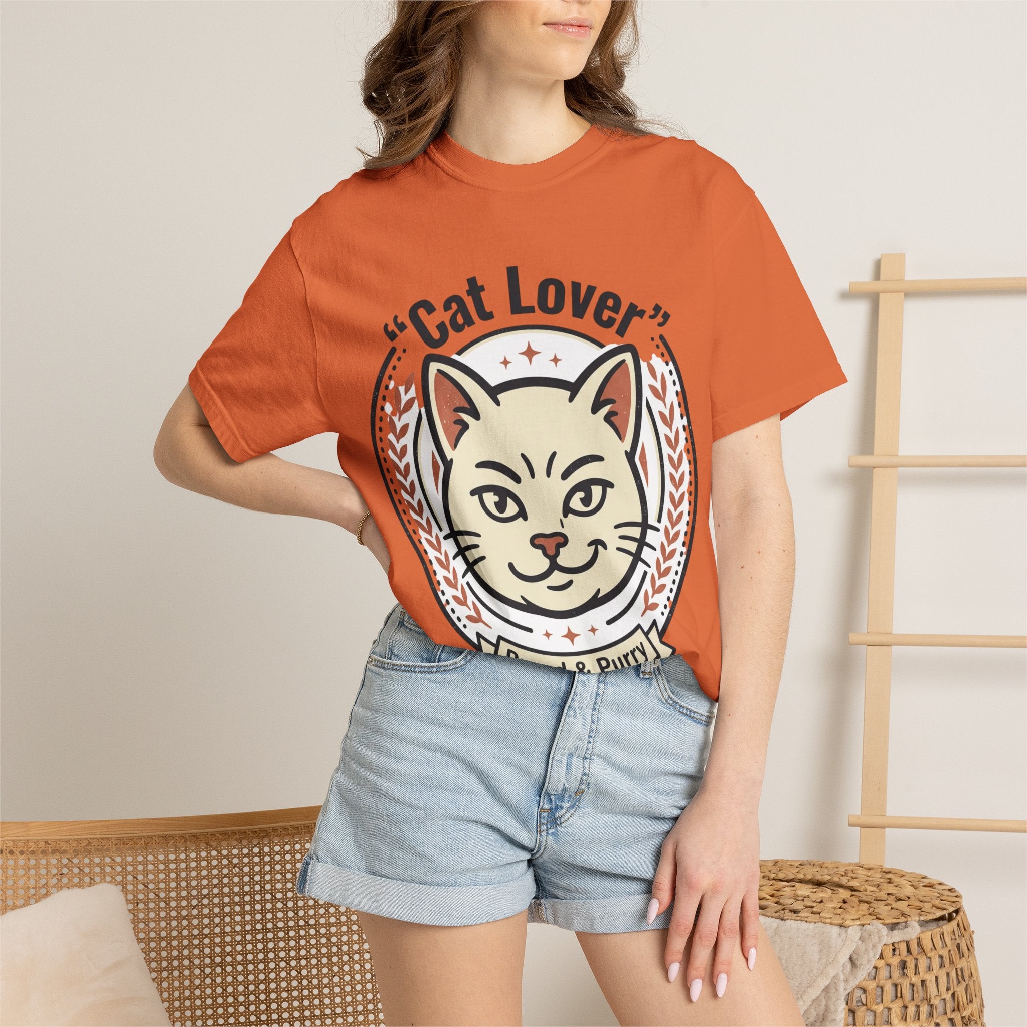 Cat Lover T-Shirt — "Proud & Purry" Retro Cat Graphic Tee