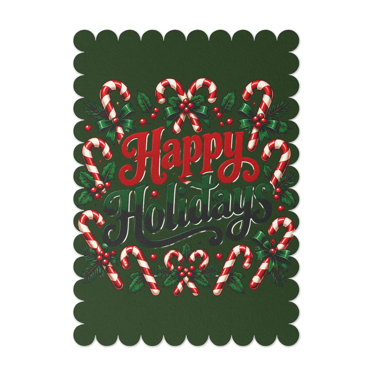 Happy Holidays Candy Cane Christmas Greeting Card