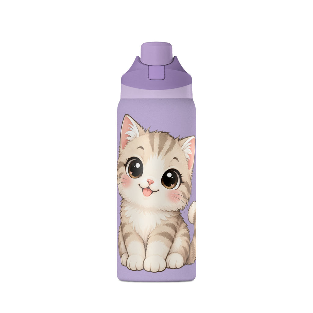 32oz Insulated Water Bottle – Cute Kitten Design
