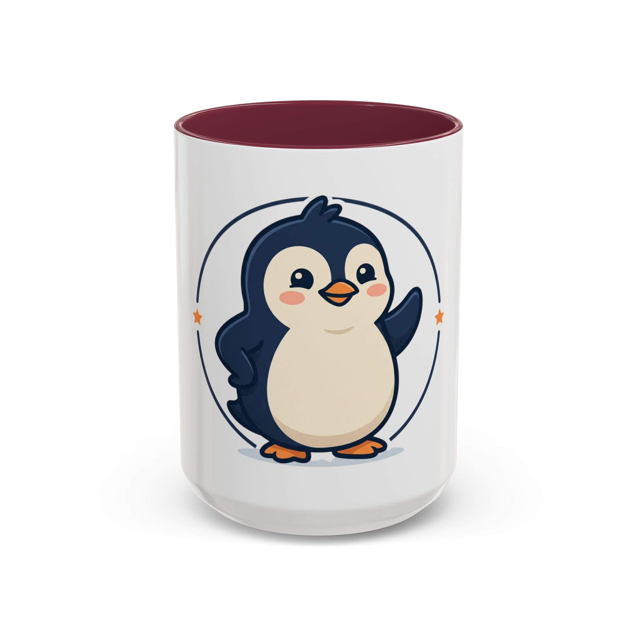 Cute Waving Penguin Mug | 11oz or 15oz Colorful Ceramic