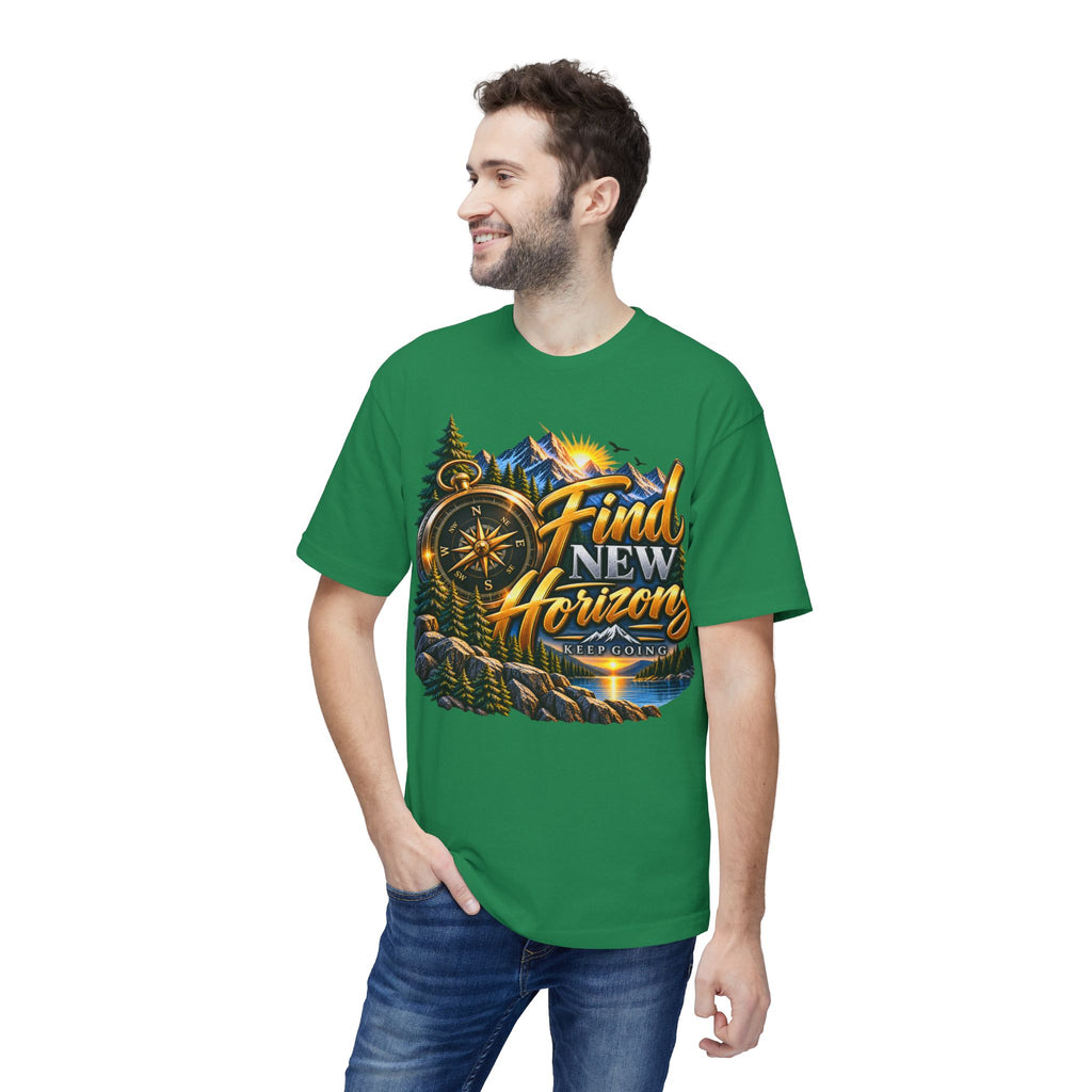 Find New Horizons T-Shirt — Adventure Compass Mountain Graphic Tee