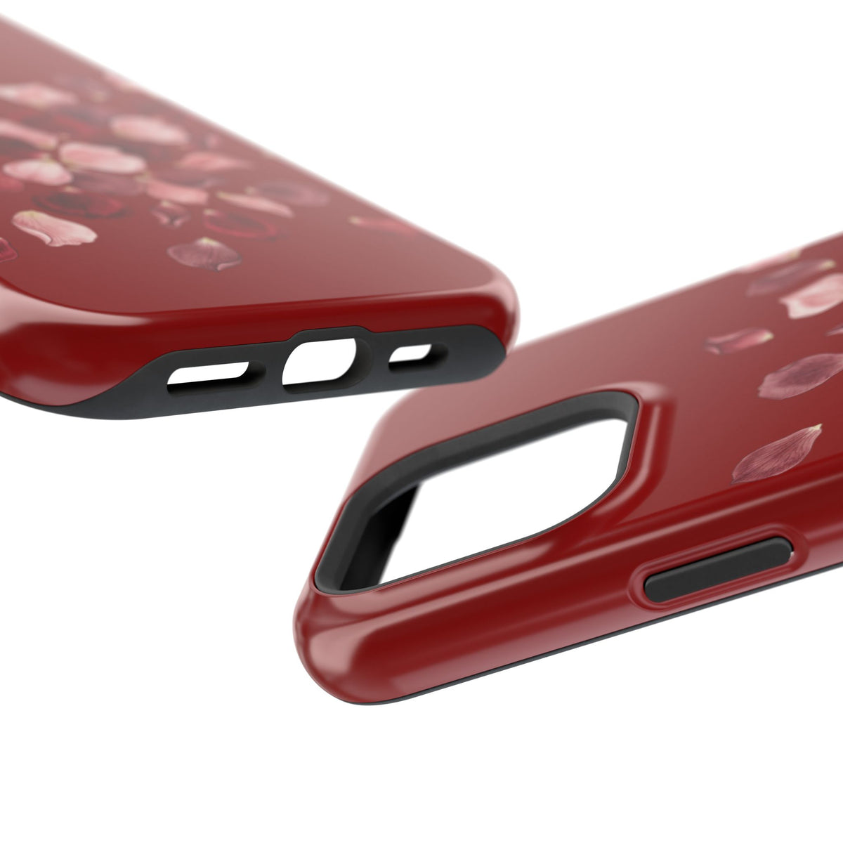 Phone Case — Red Floral Petal Magnetic Impact-Resistant Cover