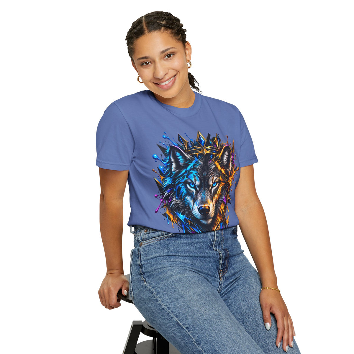 Wolf Head Graphic T-Shirt — Colorful Splash Art Tee