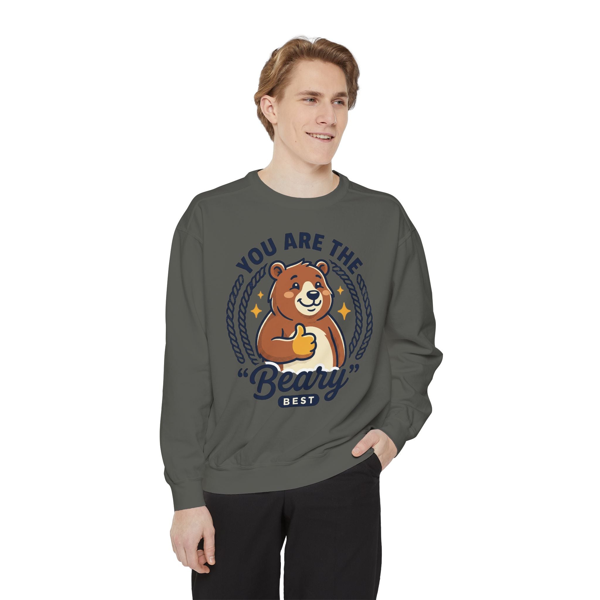 You Are The Beary Best Sweatshirt — Cute Thumbs-Up Bear Graphic