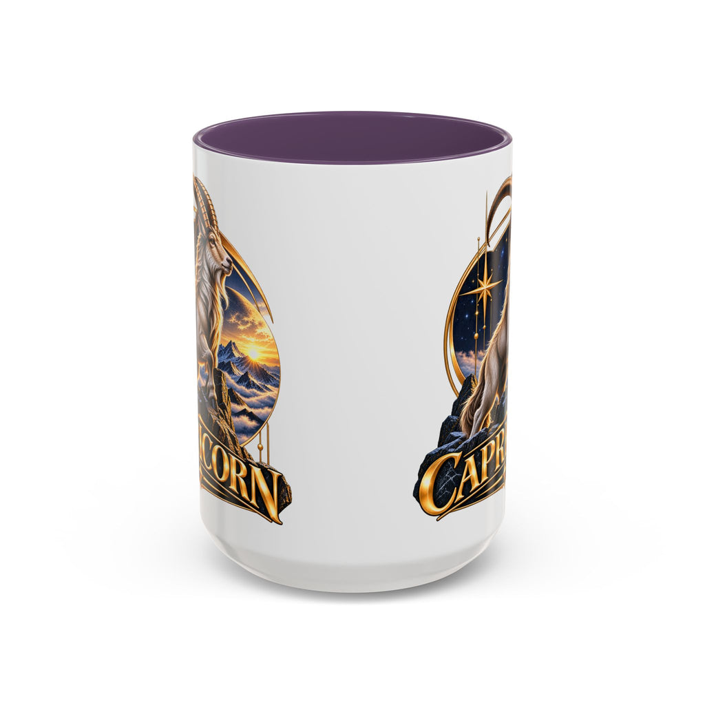 Capricorn Zodiac Coffee Mug — Astrological Goat Accent Mug (11/15oz)