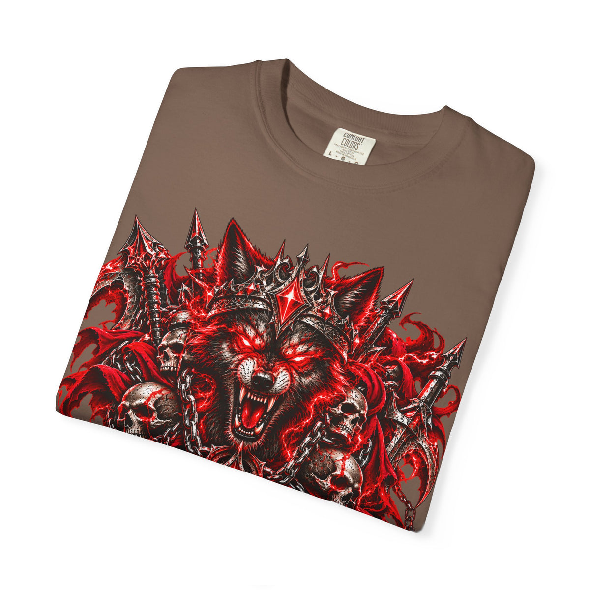 Wolf Skull T-Shirt — Red Gothic Horror Graphic Tee
