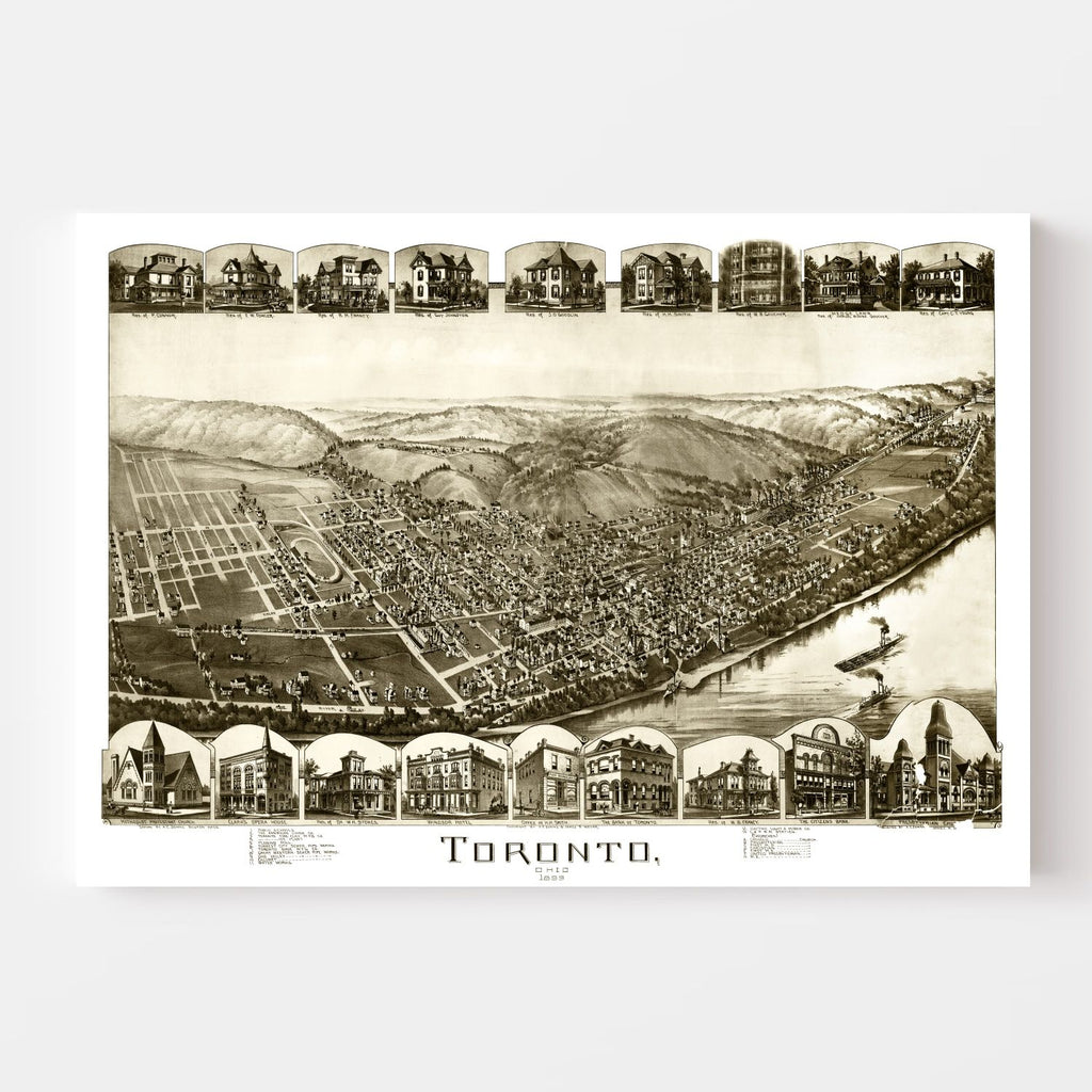 Vintage Map of Toronto, Ohio 1899