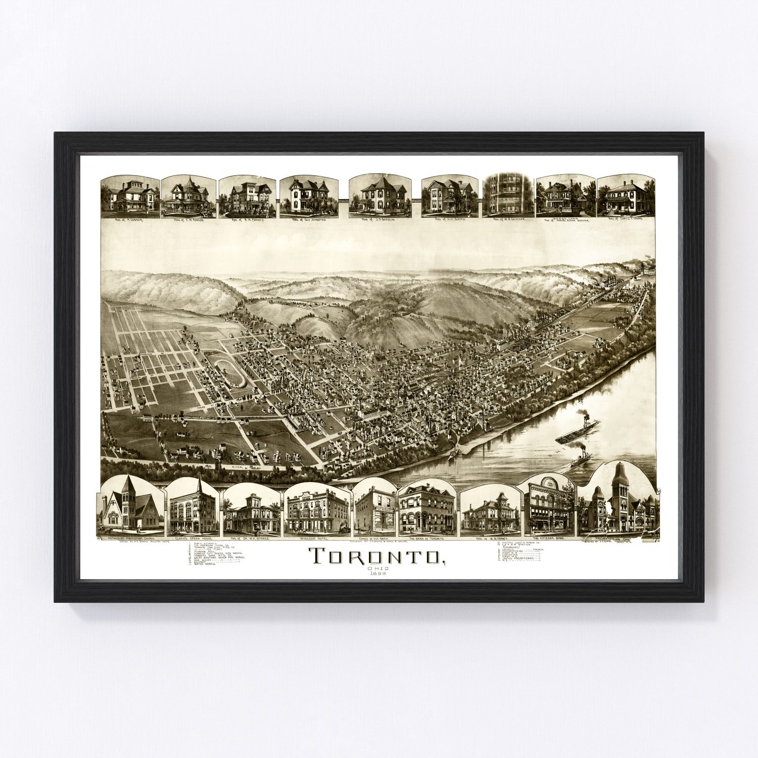 Vintage Map of Toronto, Ohio 1899