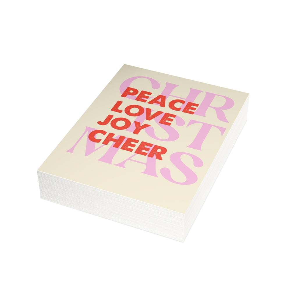 Christmas Peace Love Cheer Postcard Bundles (envelopes included)