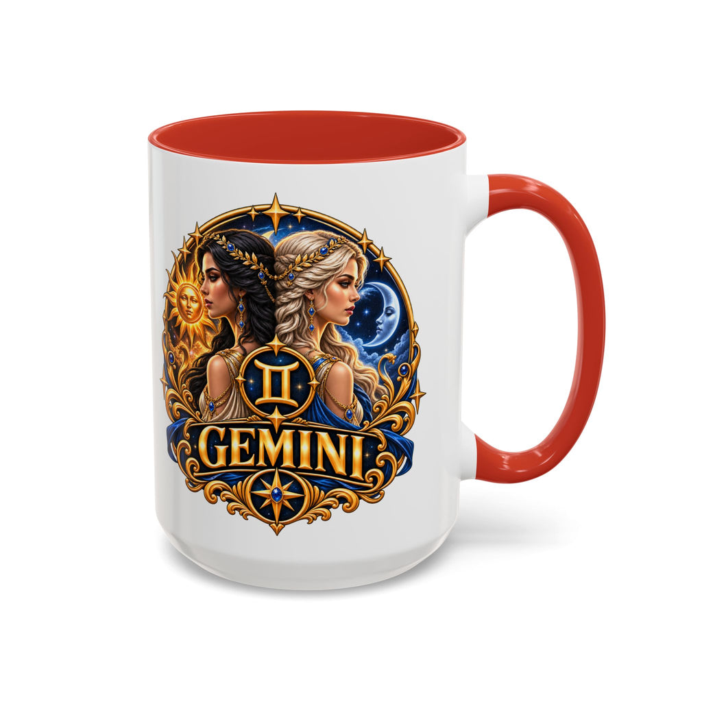 Gemini Zodiac Coffee Mug — Gemini Sign Astrology Accent Mug (11/15oz)