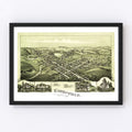 Vintage Map of Woodsfield, Ohio 1899