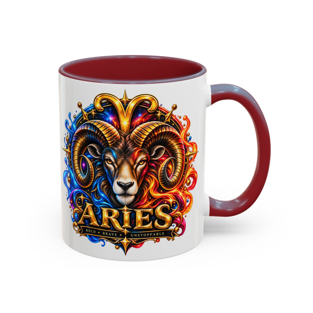Aries Zodiac Coffee Mug — Colorful Ram Astrology Accent Mug (11/15oz)