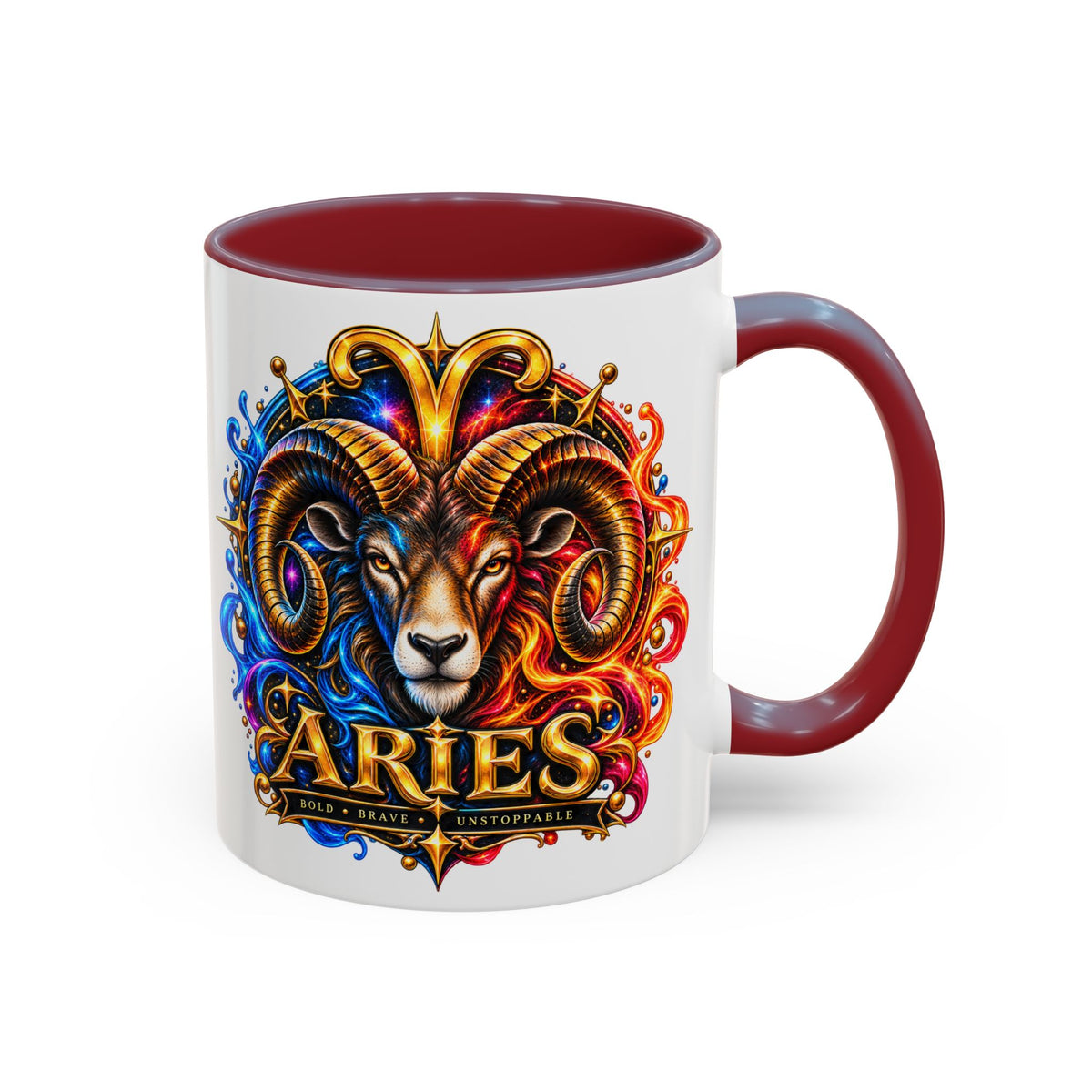 Aries Zodiac Coffee Mug — Colorful Ram Astrology Accent Mug (11/15oz)