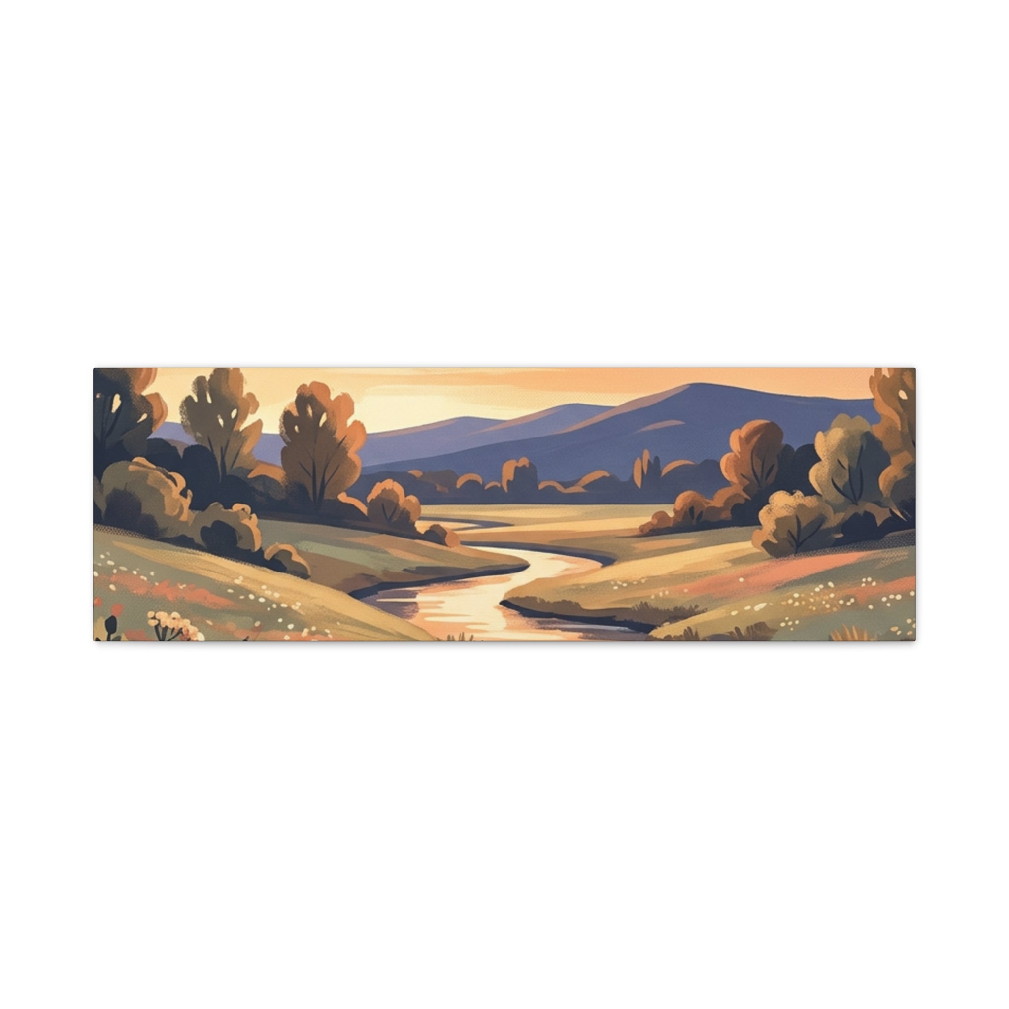 Sunset Meadow Canvas Wall Art