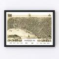 Vintage Map of Evansville, Indiana 1888