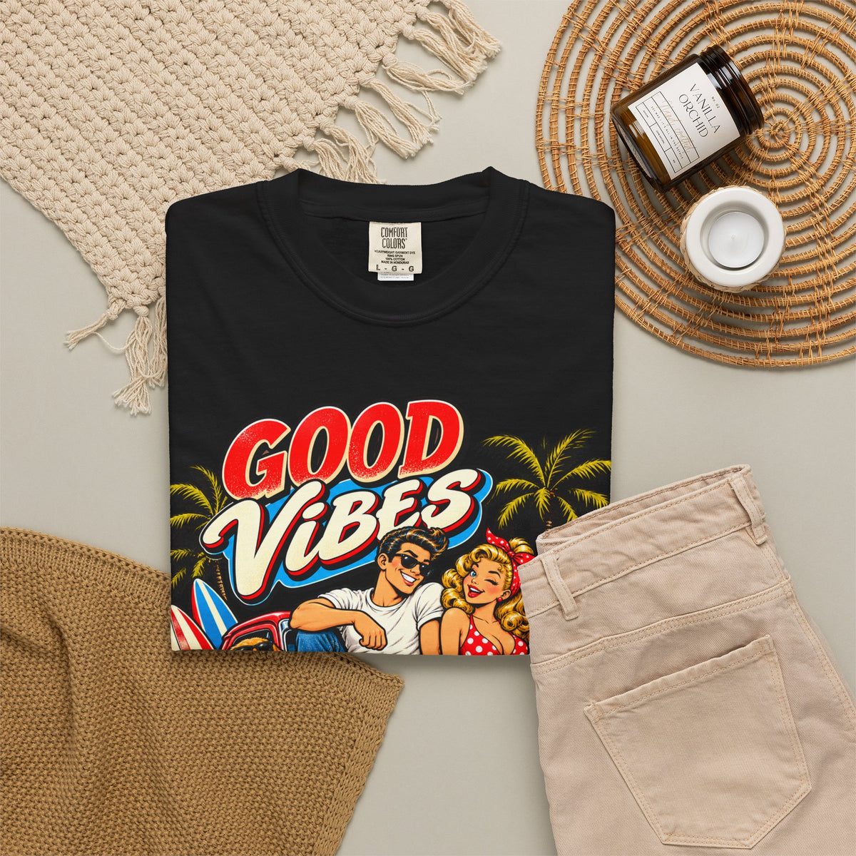 Good Vibes Retro Beach T-Shirt