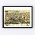 Vintage Map of Kokomo, Indiana 1868
