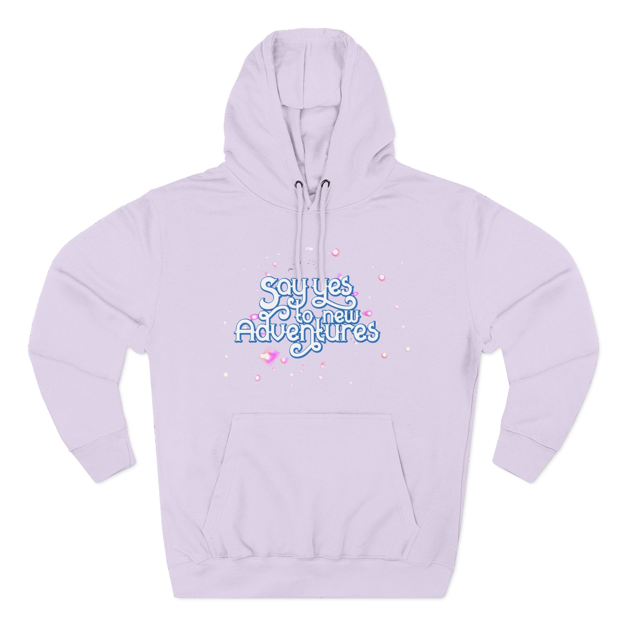 Hoodie — 'Say yes to New Adventures' Pastel Graphic Fleece Hoodie
