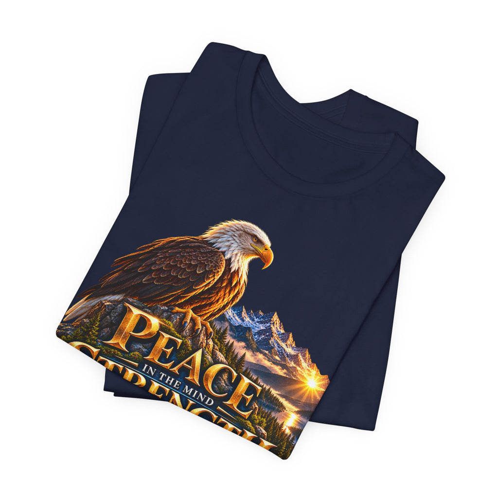 Eagle Mountain Sunrise T‑Shirt — "Peace Strength Freedom" Patriotic Tee