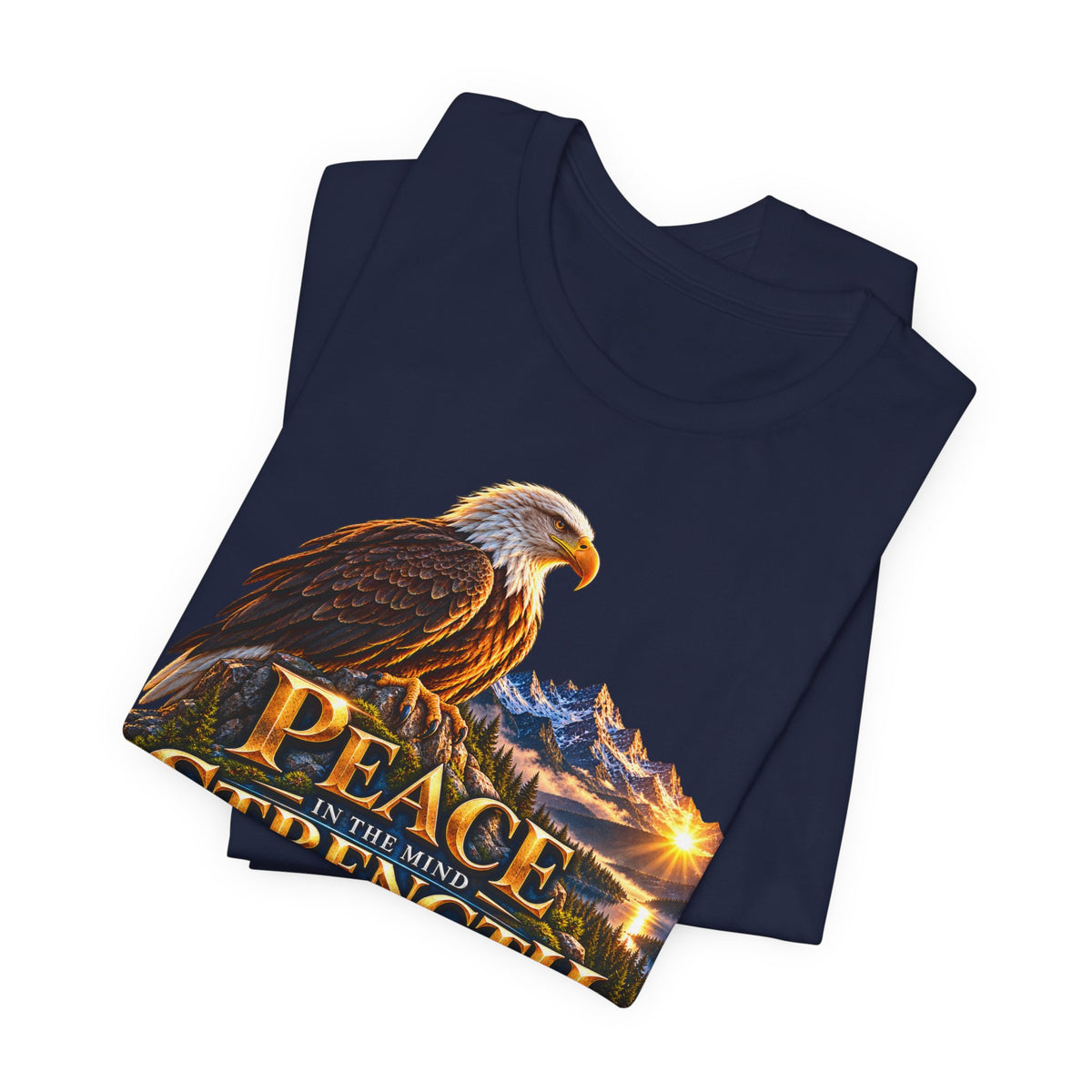 Eagle Mountain Sunrise T‑Shirt — "Peace Strength Freedom" Patriotic Tee