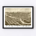 Vintage Map of South Bend, Indiana 1874
