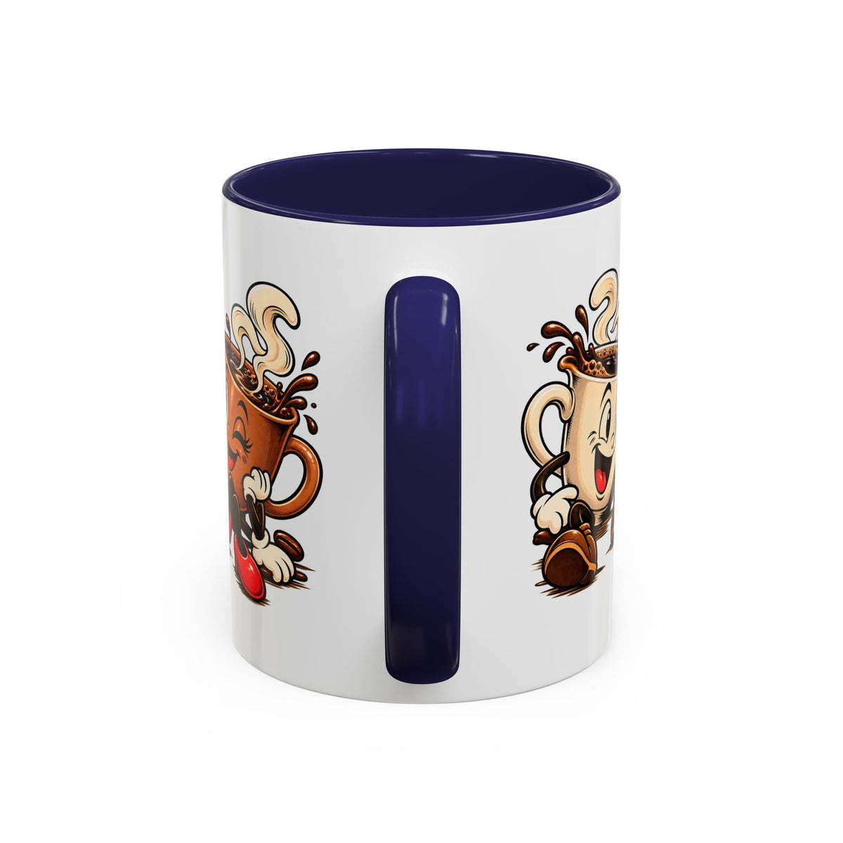 Coffee Cartoon Mug — Cute Dancing Coffee Cups Accent Mug