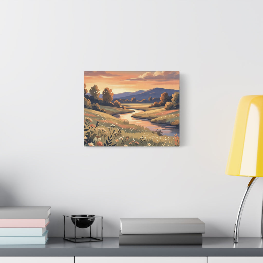 Sunset Meadow Canvas Wall Art
