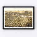 Vintage Map of Aurora, Illinois 1867