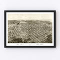 Vintage Map of Bloomington, Illinois 1867