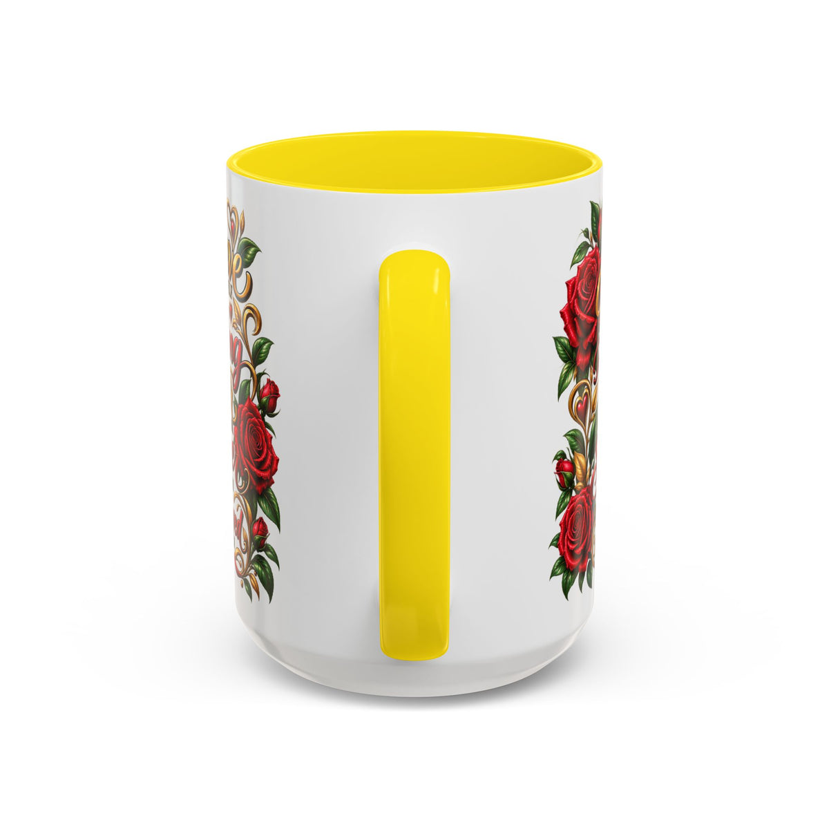 Inspirational Rose Coffee Mug — "Believe in Yourself" Motivational Tea Cup